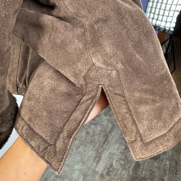 Vintage St. Johns Bay Hooded Faux Fur Lined Washable Suede Coat in Brown Size XL - Picture 10 of 11